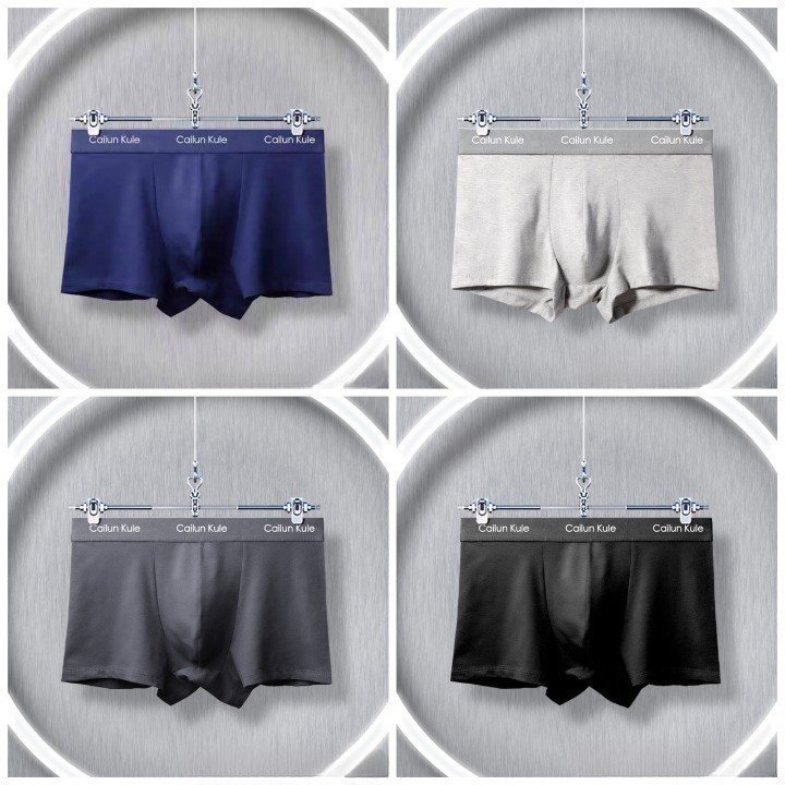 Combo 4 quần lót nam cao cấp, quần sịp nam chất liệu cotton cao cấp co dãn 4 chiều thoáng mát full box bao gồm hộp và túi xách