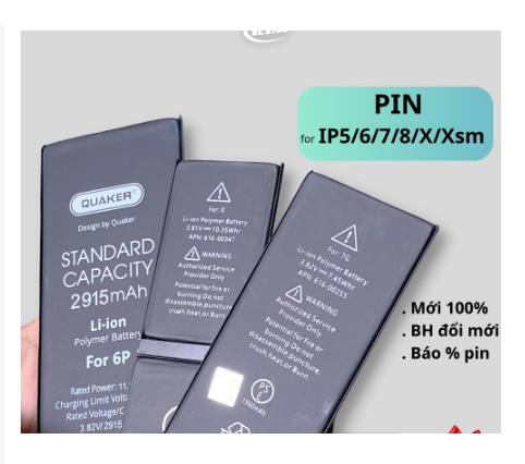 Pin điện thoại dung lượng chuẩn EU như pin theo máy chính hãng - 5/6/7/8/X/Xs/Xsmax