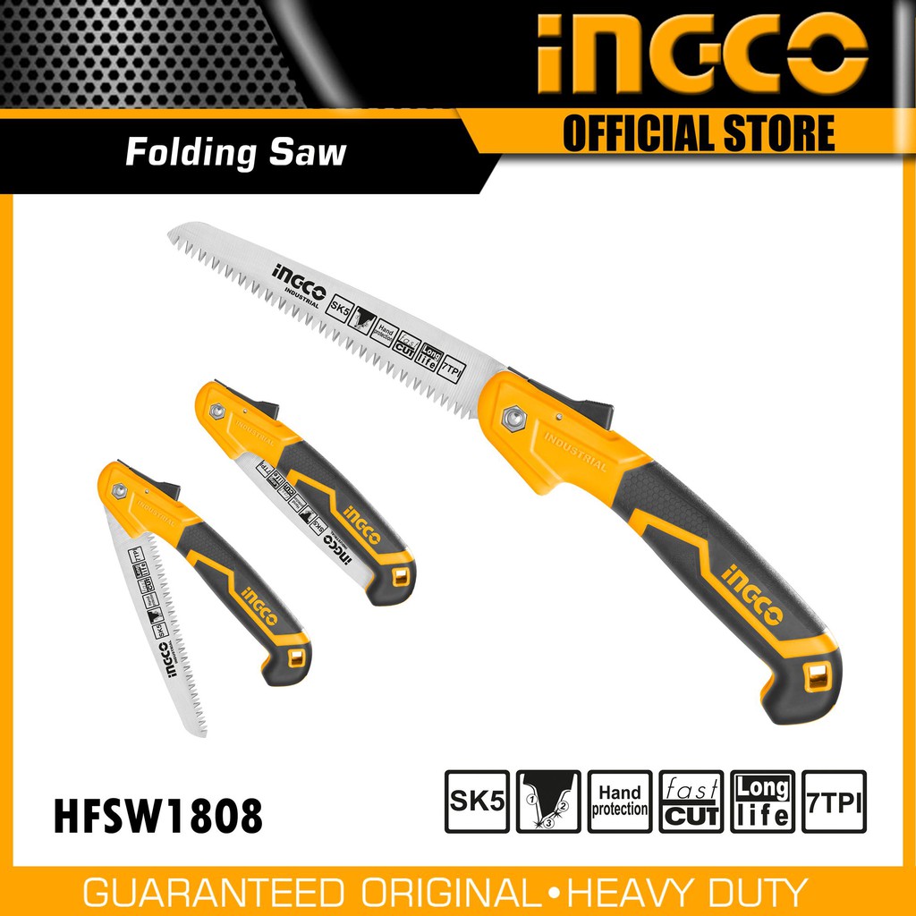Cưa tay dạng xếp 7″ ingco hfsw1808