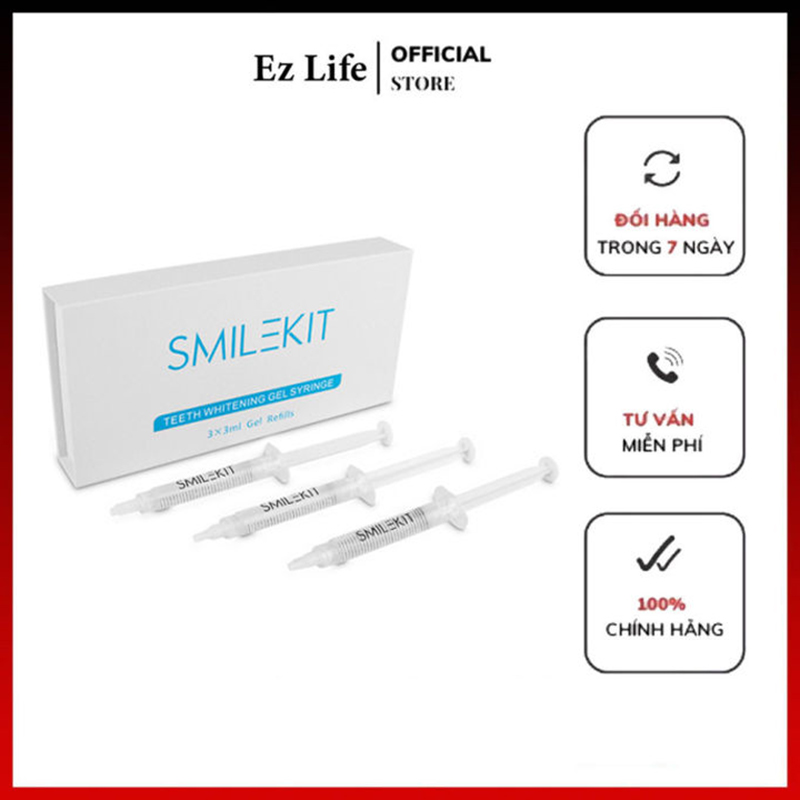 Bộ 3 ống gel làm trắng răng smile kit thế hệ mới - dòng gel tẩy trắng răng tẩy trắng răng