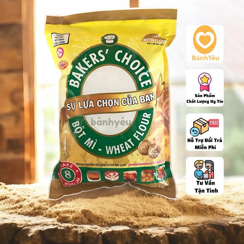 Bột Mì Số 8 Bakers Choice 1kg được sử dụng cực kì phổ biến trong làm bánh làm bánh mềm và xốp