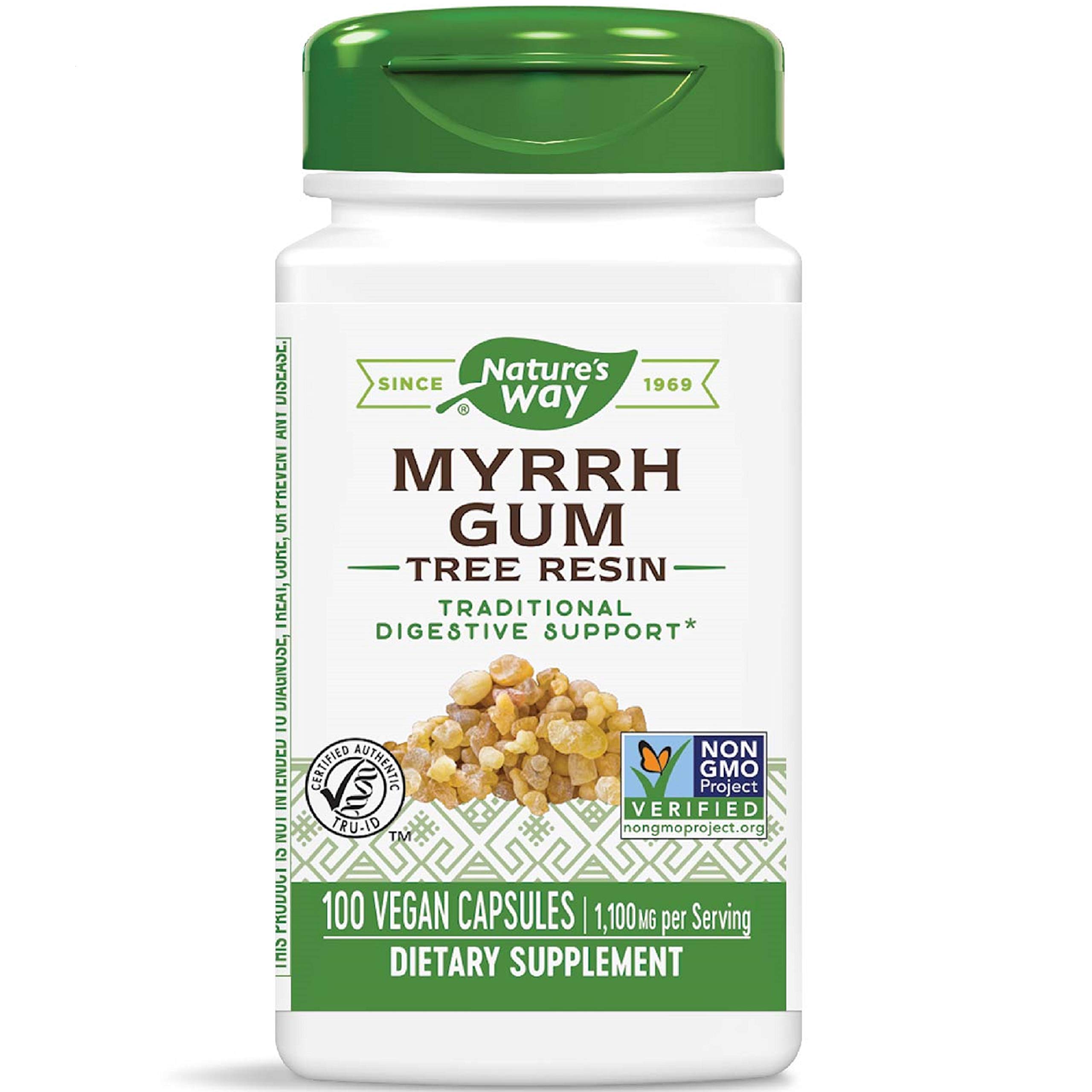 Viên nhai Nature’s Way Myrrh Gum Three Resin 1100mg lọ 100 viên chống viêm hàng lượng cao