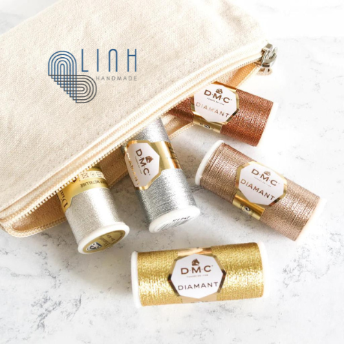 Cuộn chỉ thêu kim tuyến dmc diamant metallic art 380