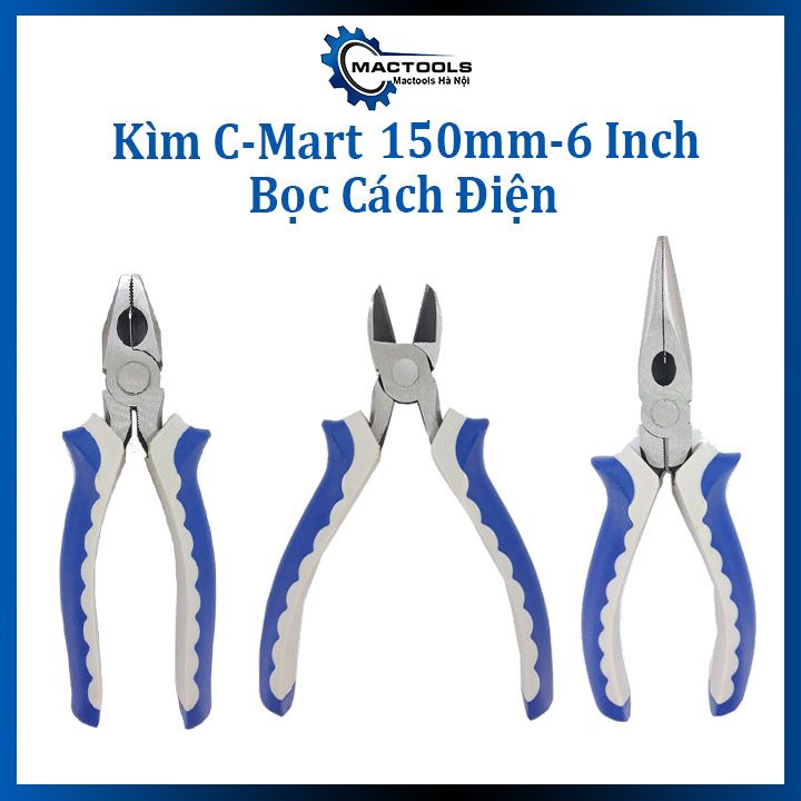 Kìm C-Mart 150mm-6 Inch bọc cách điện cao cấp kìm điện, kìm bấm, kìm nhọn