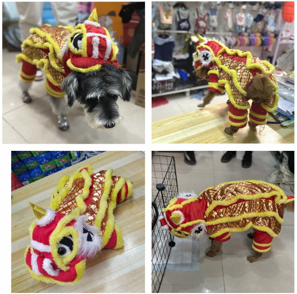 Áo quần con lân cho chó mèo , quần áo chó mèo , quần áo cho thú cưng