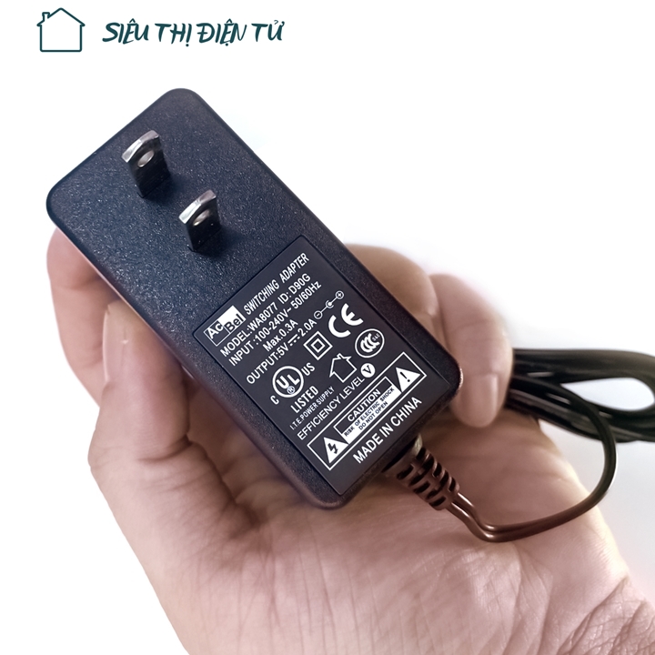 Sieuthidientu adapter nguồn 5v 2a model wa8077 d90g dòng điện đầu vào ac 100-240v dùng cho hub usb camera ip box tivi modem