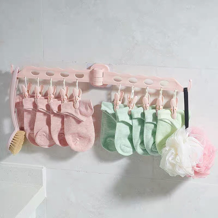 Móc Phơi Tất Vớ Tã Lót 14 Kẹp Gấp Gọn Phơi Tất Trẻ Em-Móc treo đồ
