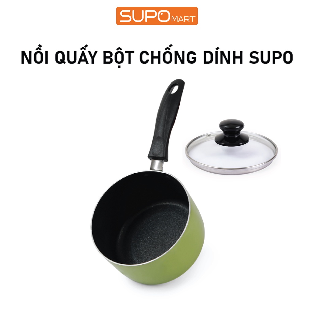 Nồi quấy bột chống dính SUPO 14Cm, quánh chống dính, nồi quấy cháo cho bé