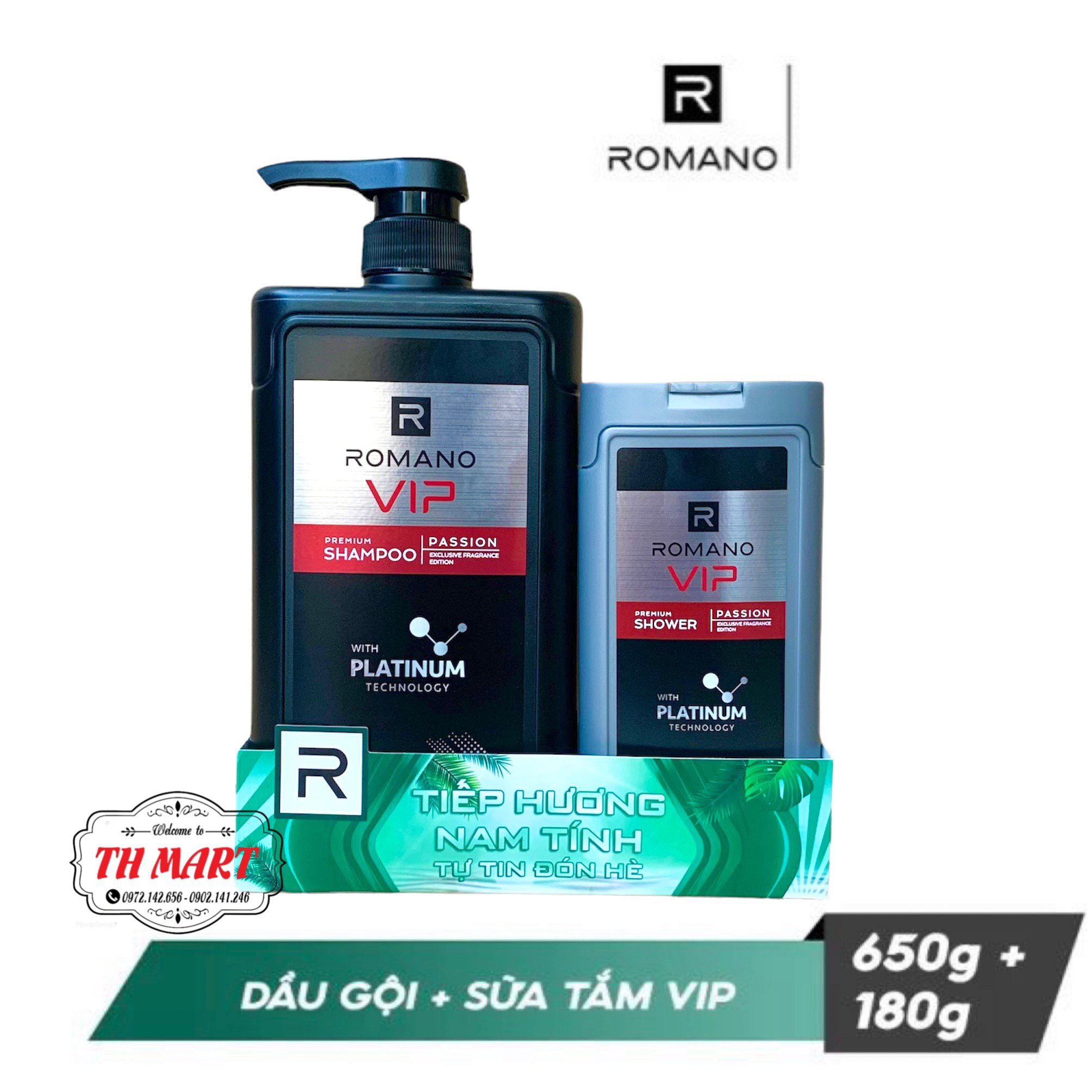 Dầu gội romano vip chai 650g tặng sữa tắm romano vip 150g