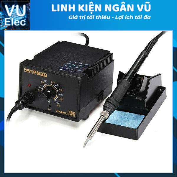 Trạm hàn hakko936 kèm 5 món đầy đủ - máy hàn điều chỉnh nhiệt độ hakko 936 60w chính hãng bảo hành 6 tháng
