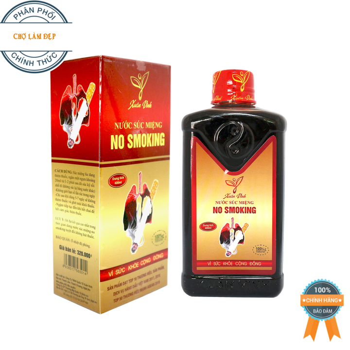 Nước súc miệng no smoking – nước súc miệng cai thu-ốc lá xuân vinh 400ml
