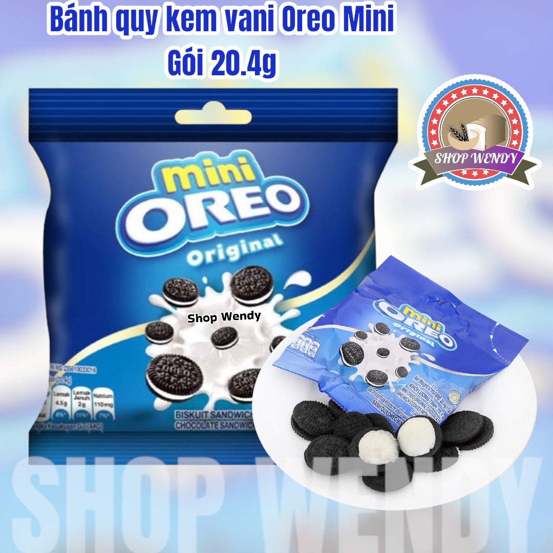 Bánh quy nhân kem vani Oreo Mini gói 20.4g