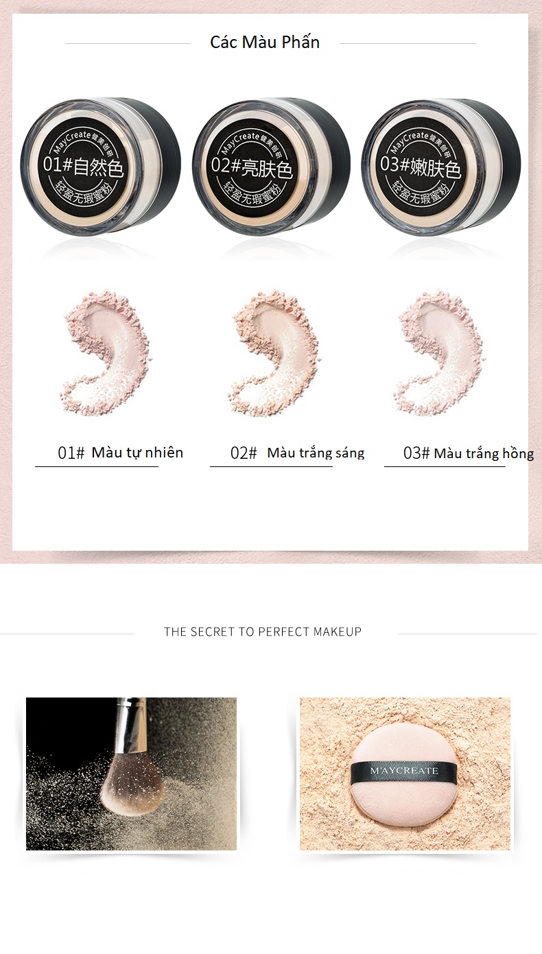 Phấn phủ bột kiềm dầu Maycreate