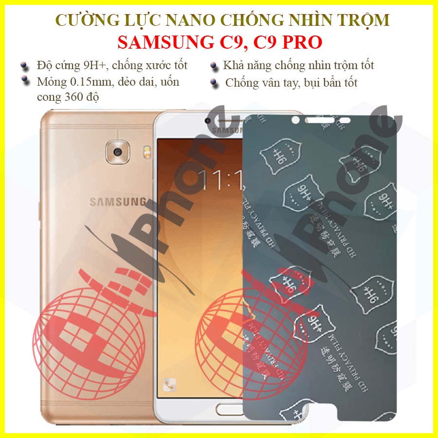 Dán chống nhìn trộm samsung c9, c9 pro - dán cường lực dẻo nano 9h+