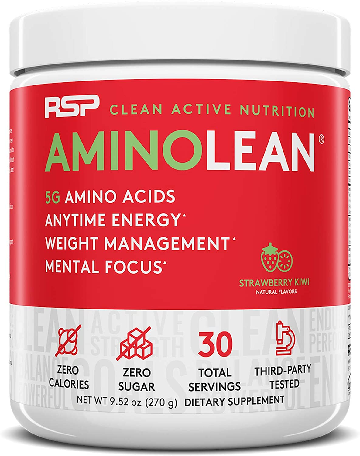 RSP AminoLean Năng lượng Gym bùng nổ  tăng sự tỉnh táo sự tập trung và hỗ trợ giảm mỡ thừa (30SV)*