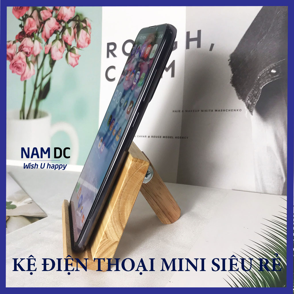 [HCM]Giá đỡ điện thoại mini siêu rẻ bằng gỗ - gấp gọn dễ dàng