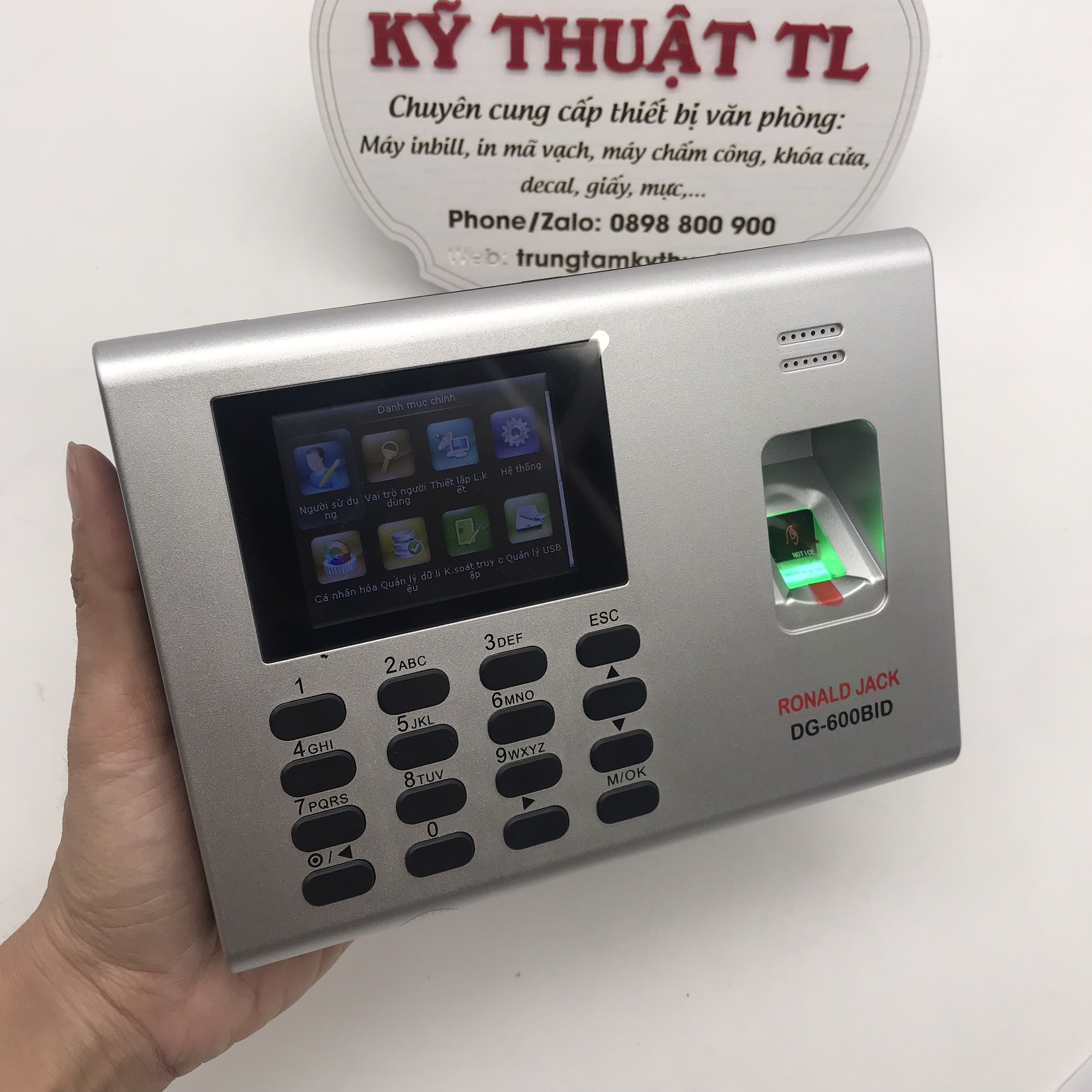 Máy chấm công vân tay ronald jack dg 600 bid - pin lưu điện 6-8h