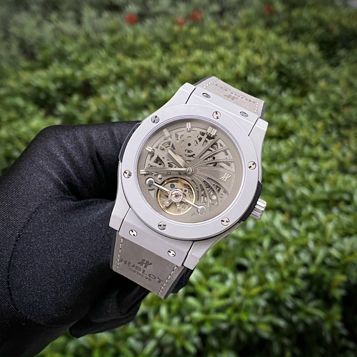 Đồng hồ hublot skeleton lộ cơ - hàng chuẩn - full box - bảo hành 24 tháng