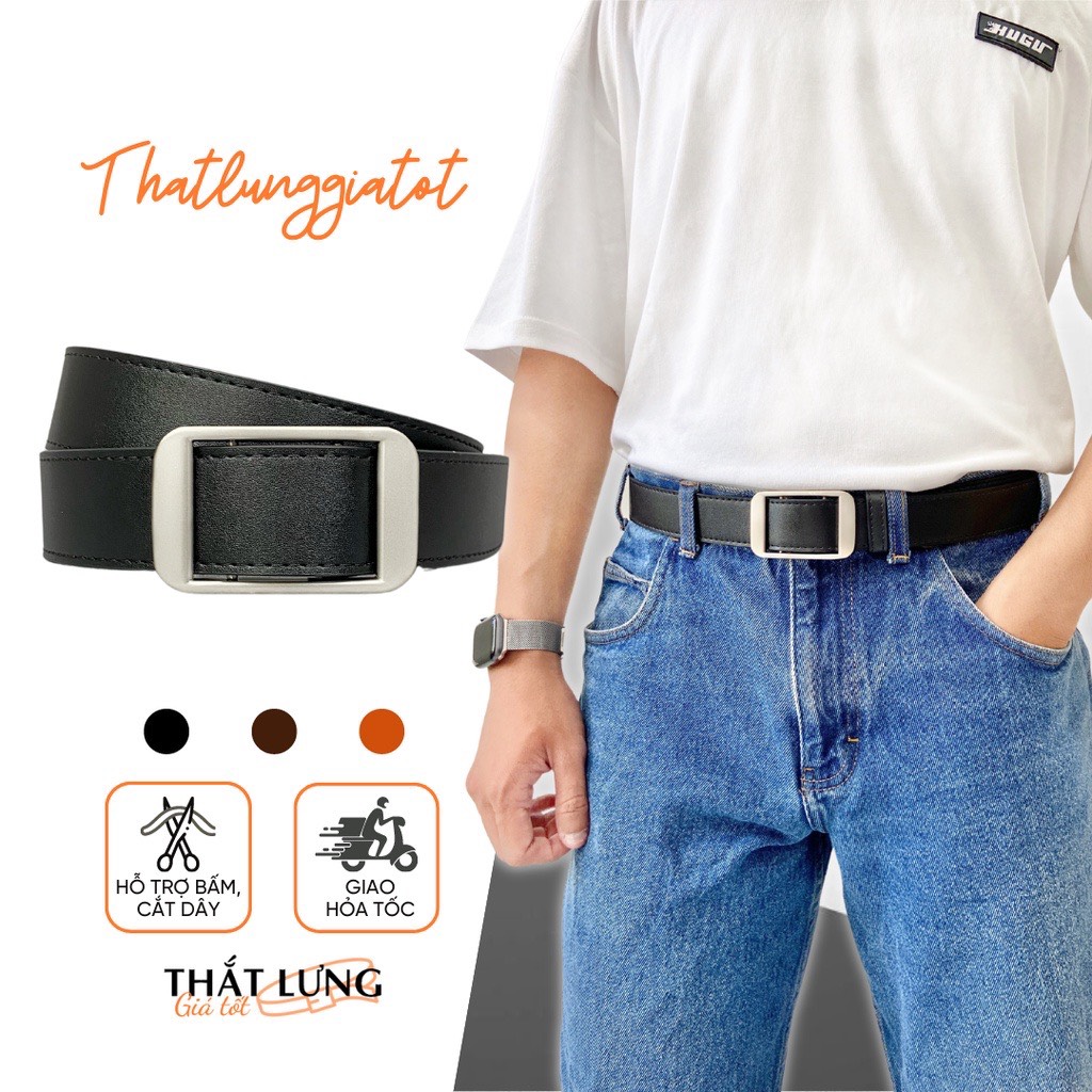 Thắt Lưng Nam Nữ Luồng Chữ Nhật bản 3.3cm TL046