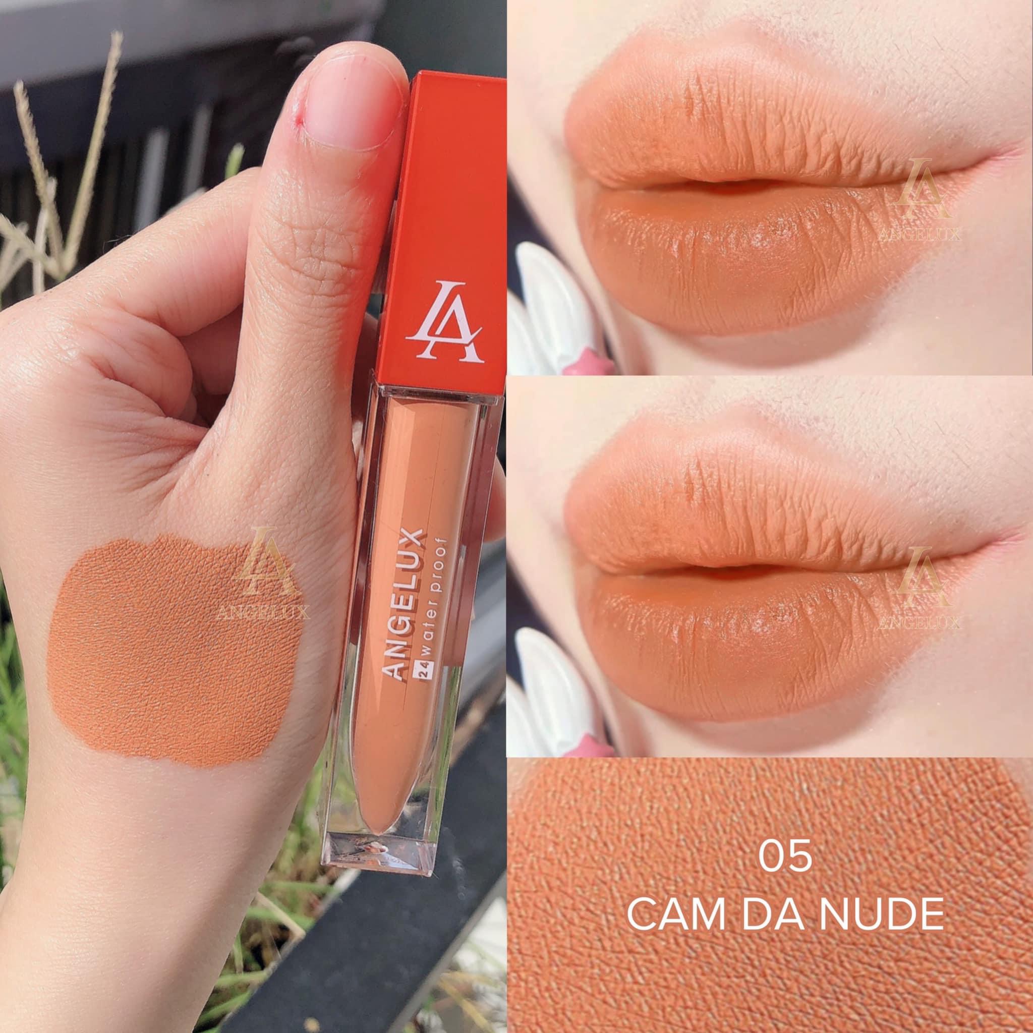 Son kem lì siêu đẹp, bền màu, lâu trôi angelux cam da nude siêu hot