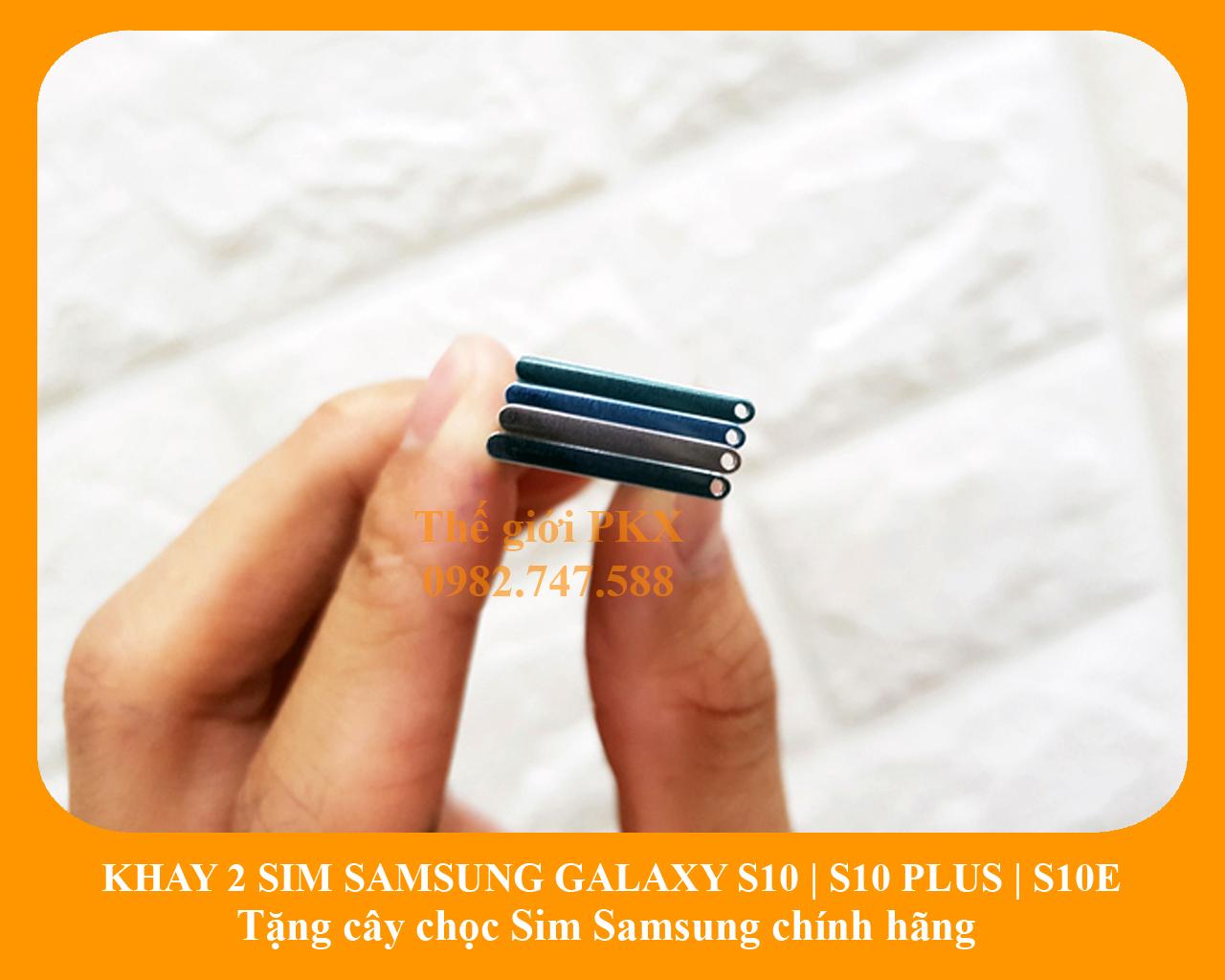 Khay 2 sim samsung galaxy s10 s10 plus s10e công ty g975 g973 g970 + tặng cây chọc sim công ty