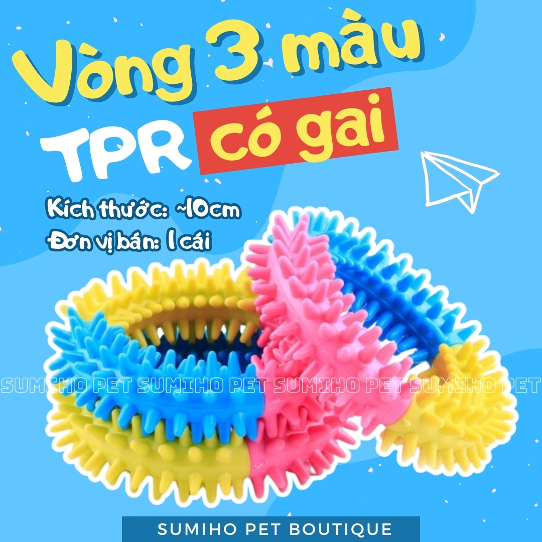 Đồ chơi tương tác với thú cưng Sumiho - Vòng cao su 3 màu