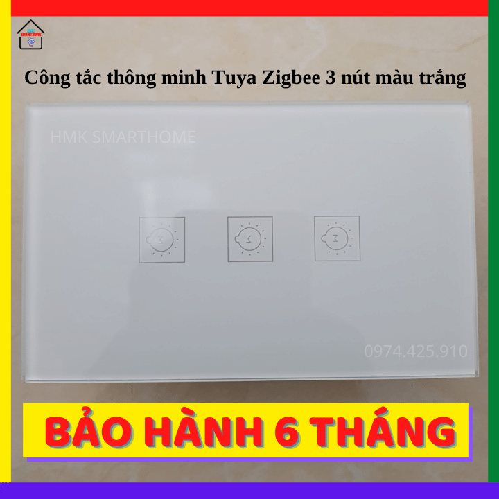 [XẢ KHO]Công Tắc Thông Minh Tuya Zigbee 3 Nút Hình Bóng Đèn Bảo Hành 6 tháng