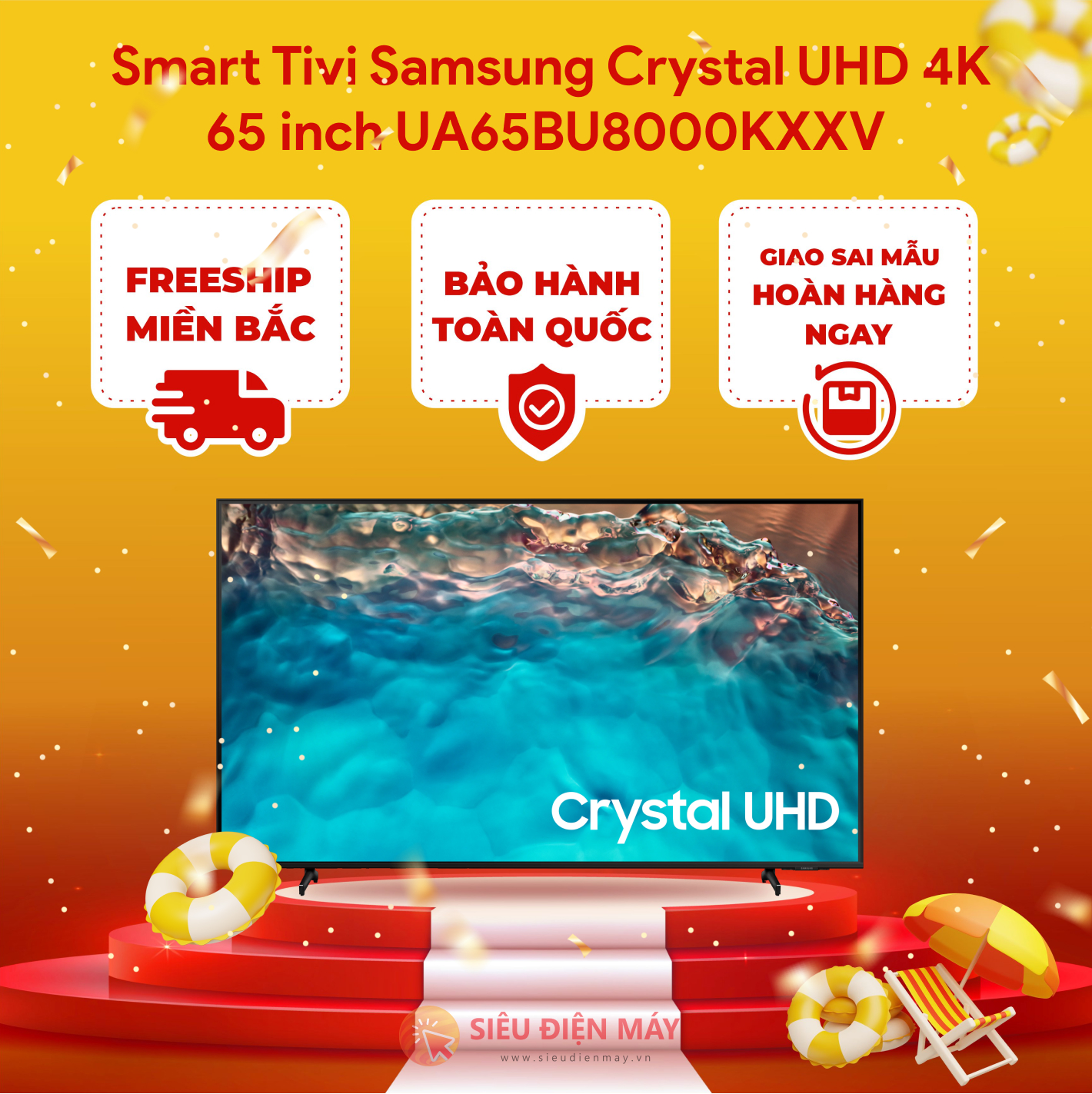 [Miễn phí vận chuyển] Smart Tivi Samsung 65 inch 65BU8000