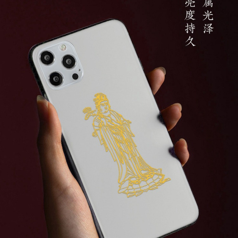Sticker điện thoại hình Phật bản mệnh và Bồ Tát – Trang trí cầu phong thủy, nhiều kích cỡ
