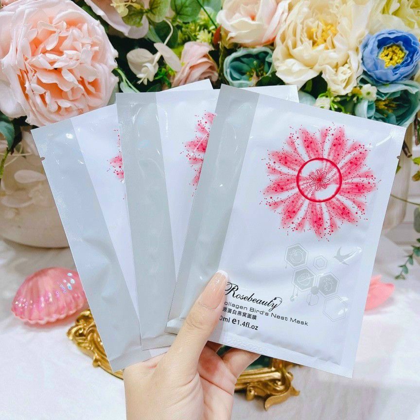 Mặt nạ collagen yến rosebeauty - hộp 10 miếng