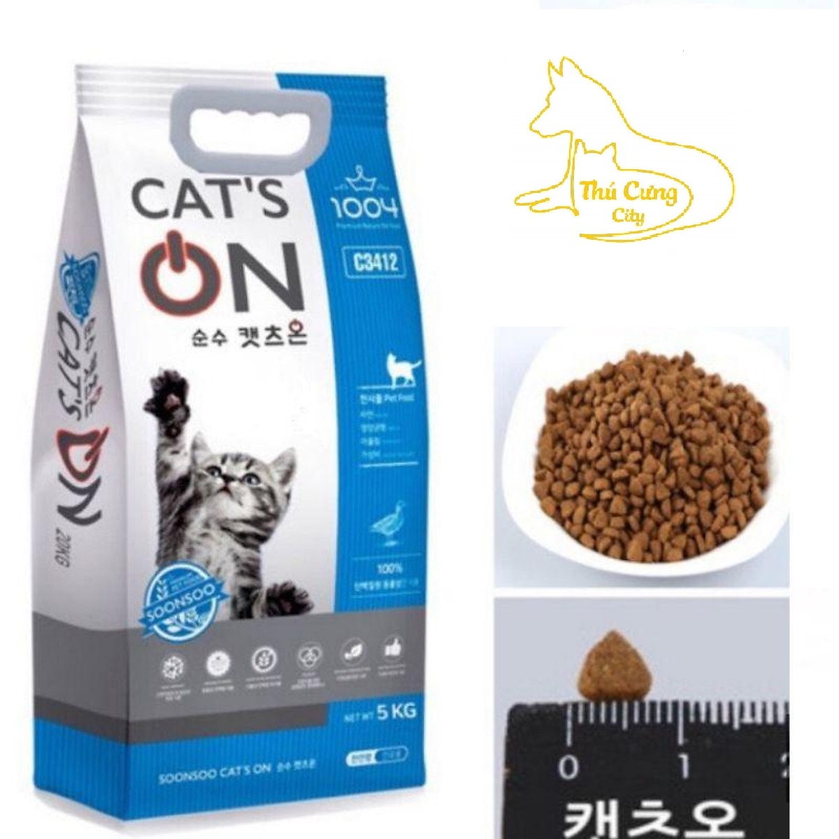 hạt mèo  Thức ăn cho mèo -CAT S ON HÀN QUỐC - túi chiết 1kg