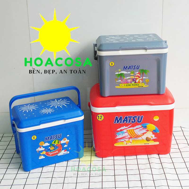 Thùng Đá Mini 6L (6 Lít) / 8L (8 Lít) / 12L /16L  Matsu Nhựa Duy Tân- Đẹp Gọn, Bền Lâu, Giữ ĐáTốt- Đồ Gia Dụng Hoacosa.