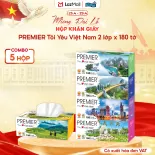 [COMBO 5 HỘP] Khăn giấy lụa đa năng PREMIER Tôi Yêu Việt Nam, 2 lớp – 100% bột giấy nguyên sinh, không chất tẩy, 180 tờ/hộp – Chính hãng