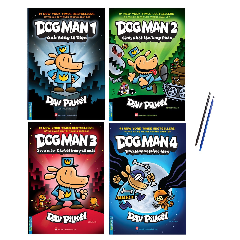 Sách - combo 4 cuốn dog man tập 1 đến tập 4