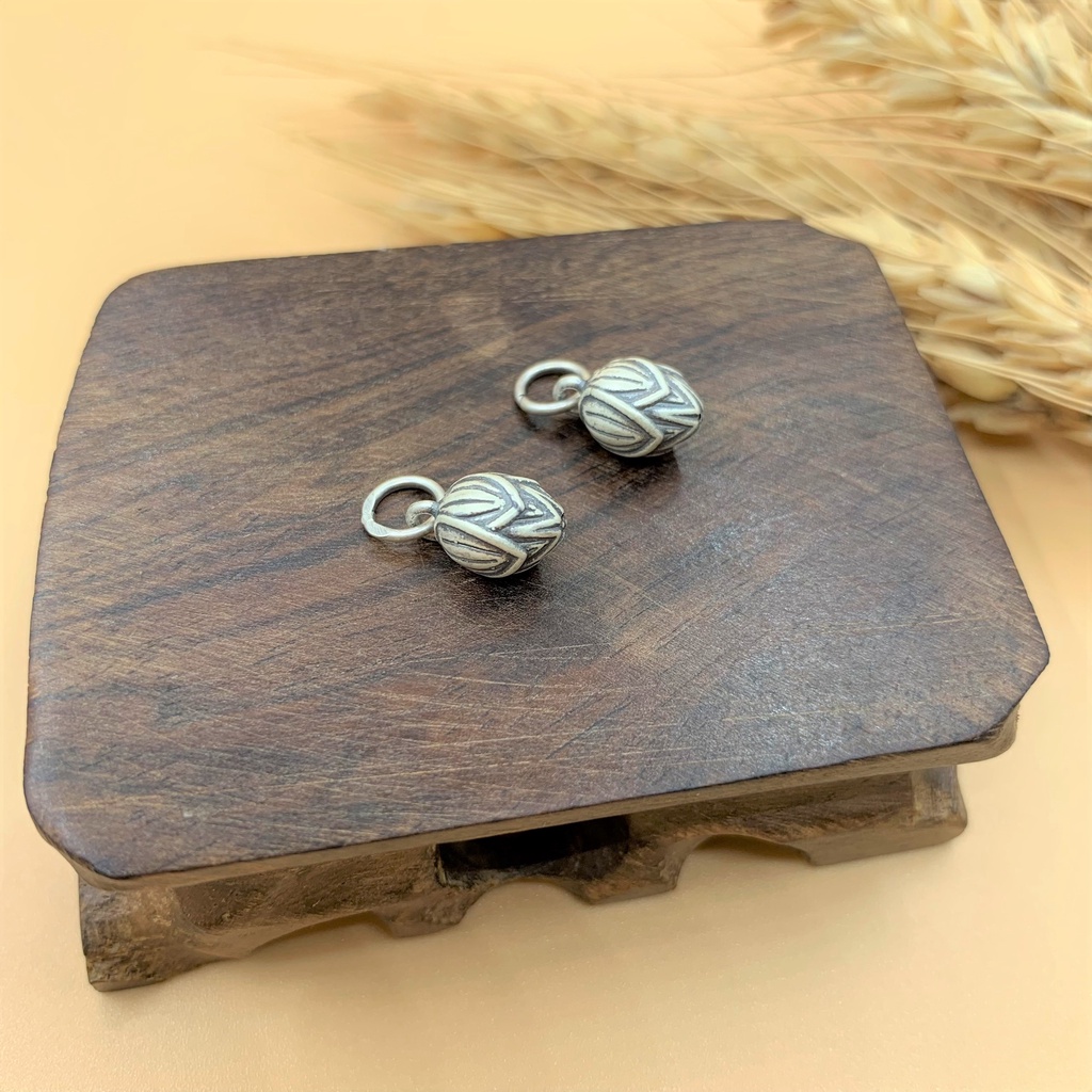 Charm móc treo búp sen bạc cổ - charm bạc 925 - mã ca273