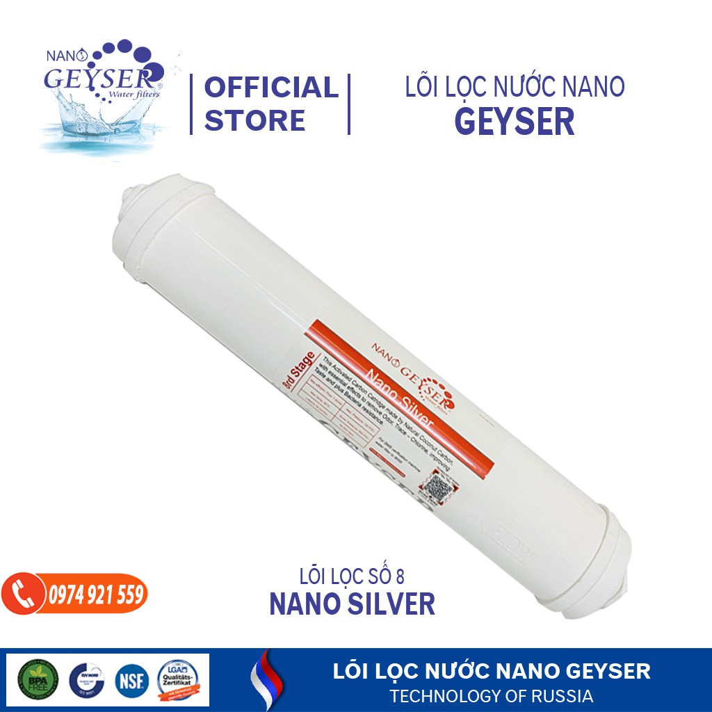 [Chính hãng-Cao cấp-Lỗi đổi mới]  Lõi lọc khoáng Nano Silver-lõi khoáng số 8-dòng máy lọc nước RO Geyser Ecotar TK công nghệ Nga