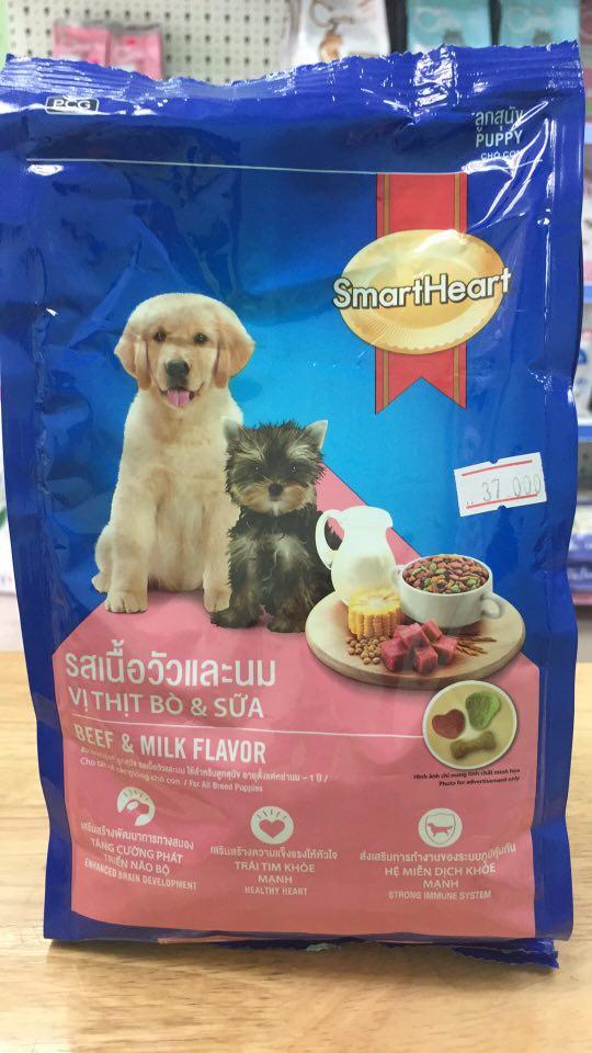 Thức ăn dành cho chó con Smart Heart vị bò và sữa 400g