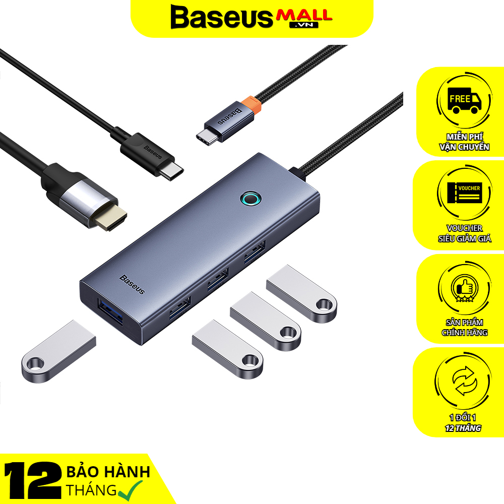 Baseus Ultrajoy Series Adapter Hub | HDMI 4K, USB 3.0 & Pd Fast Charging, Multiple Versions Giá 849,000 Đồng*Miễn phí vận chuyển