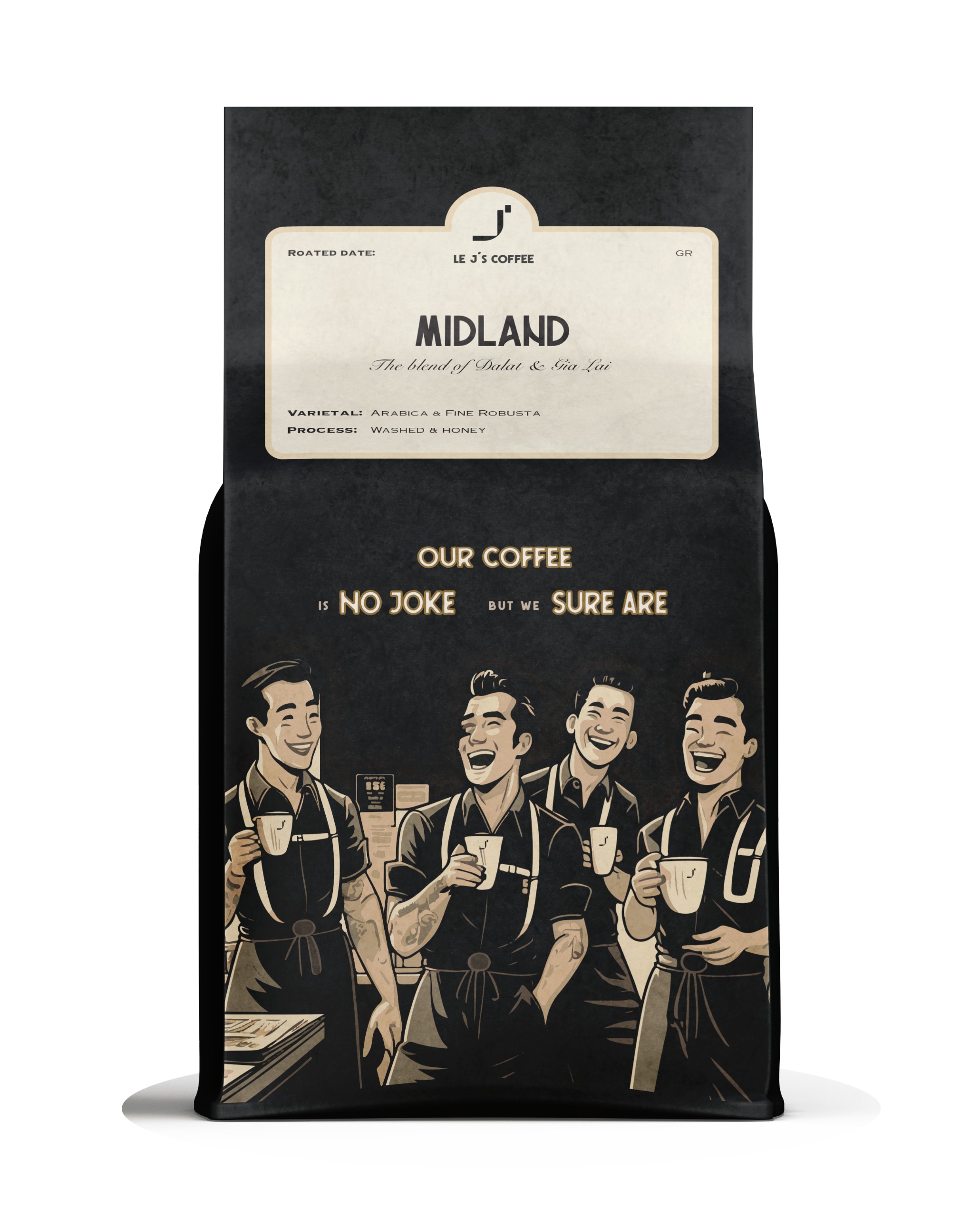 Cà phê rang xay midland_ 70% fine robusta honey mori farm & 30% arabica dalat _espresso _ xay sẵn_ lejcafe