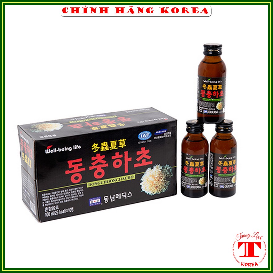 Nước đông trùng hạ thảo hàn quốc, hộp 10 chai - Bổ sung vitamin, sức khỏe, tăng đề kháng - tranglinhkorea