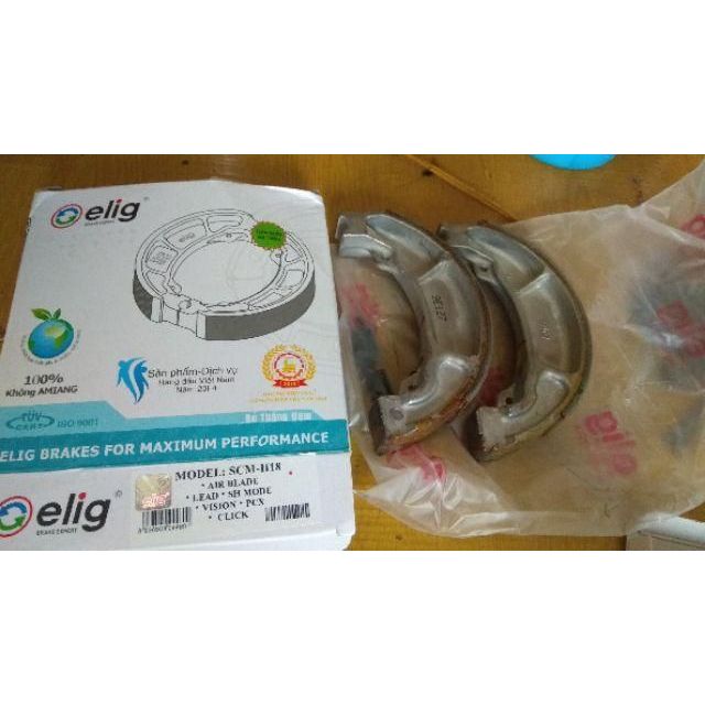 Bố thắng đùm Elig AirBlade, Click, Lead, SCR, PCX, Sh Mode, Vision, AirBlade Ab110 AB125 má phanh SCM H18 phanh cơ sau