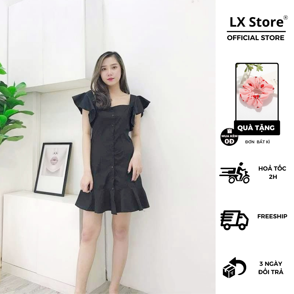 Đầm trễ vai tay bèo