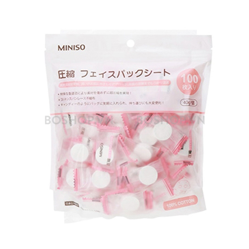 Mặt nạ giấy nén khô Miniso Nhật Bản 100 viên