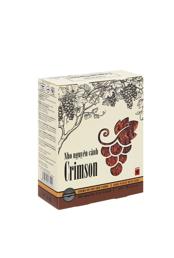[HCM]Nho khô nhập khẩu Úc Crimson Hộp giấy 450 gr
