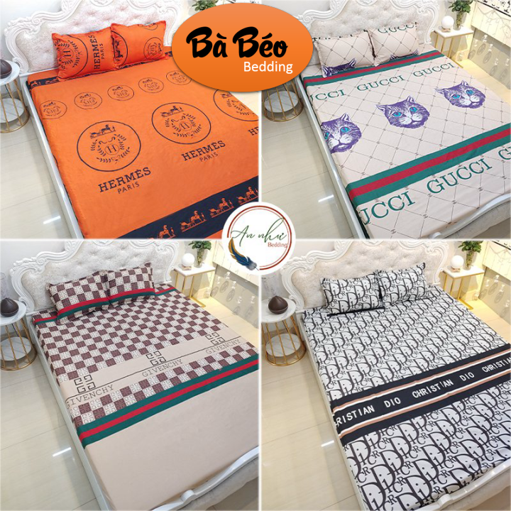 Bộ ga gối m6/m8/2m drap giường poly, ga trải giường + 2 vỏ gối nằm