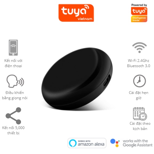 Bộ điều khiển hồng ngoại tuya wifi - điều khiển điều hòa quạt tivi,... điều khiển giọng nói bh 1 năm