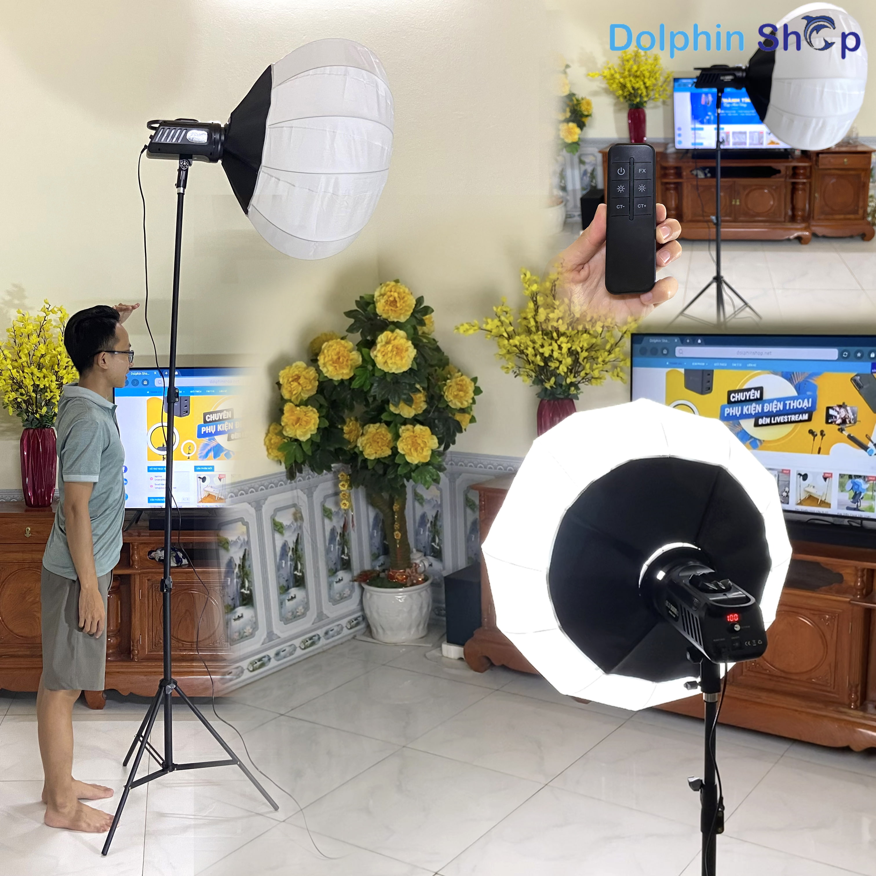 Đèn Studio Hình Cầu Bediro BD400 / SLS500 Công Suất 400W Hỗ Trợ Chiếu Sáng Chụp Ảnh, Quay Video, Livestream