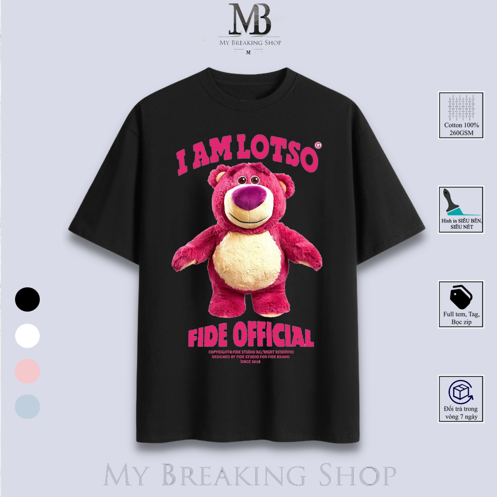 Áo thun gấu dâu lotso mb shop cotton 100% form rộng unisex mb021