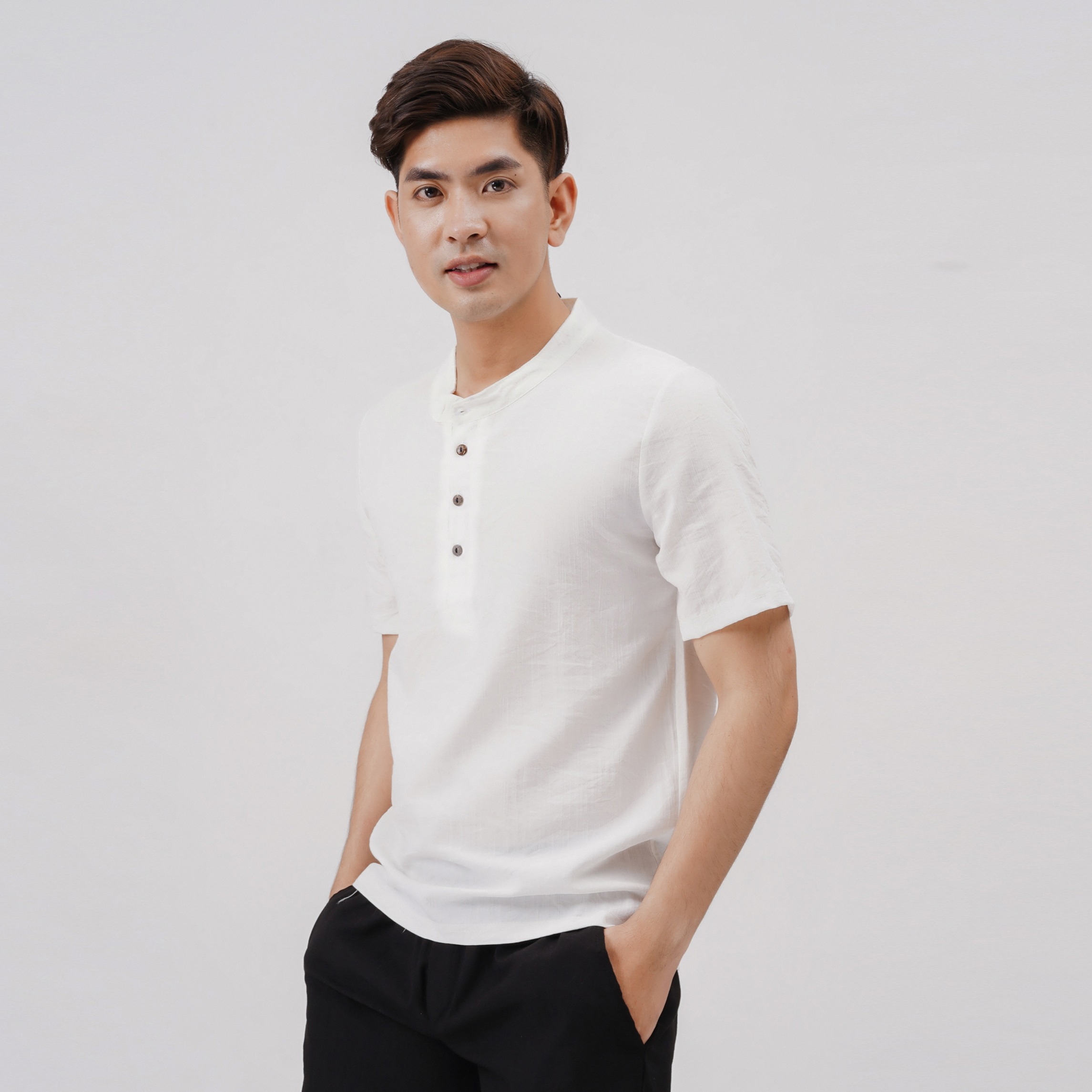 Áo Đũi Nam Cổ Tàu Cộc Tay Đẹp Loại 1 hot 2020 AD63