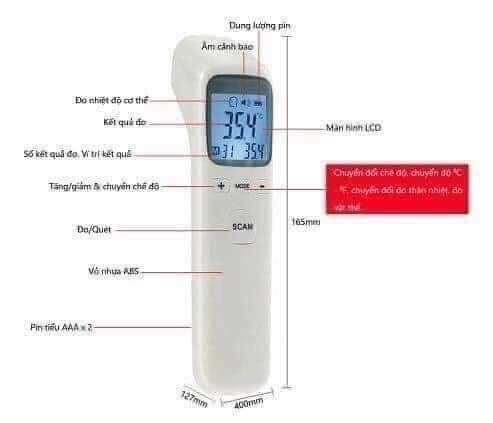 Nhiệt kế điện tử hồng ngoại đa năng đo trán scan, nhiệt kế điện tử đo nhiệt độ, thân nhiệt, nhiệt kế -